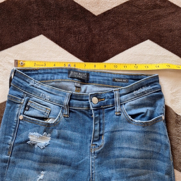 Judy Blue Skinny Fit Distressed Leopard Print Patches Jeans Size 5/27 - Picture 7 of 10